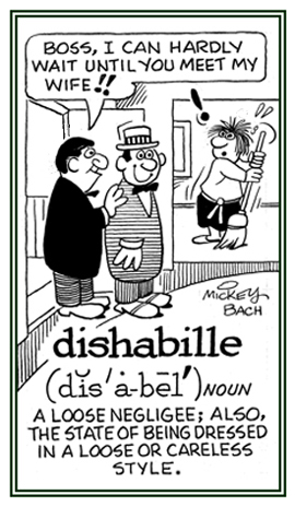 The state of being dressed in a careless style.