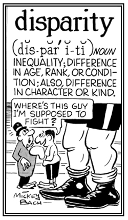 A great difference in size or kind.