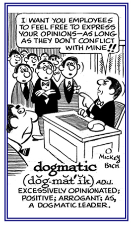 Conveying strongly authorized opinions.