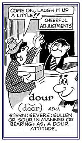 Pertaining to showing a stern or severe behavior.