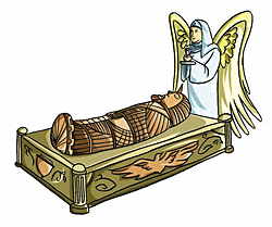 A stone sarcophagus.