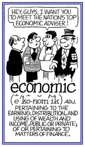 Descriptive of earning, disriboution and using of money.