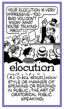 A style or manner of sspeaking or reading in public.