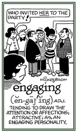 Conveing a tendency to drqw attention or affections; attractive.