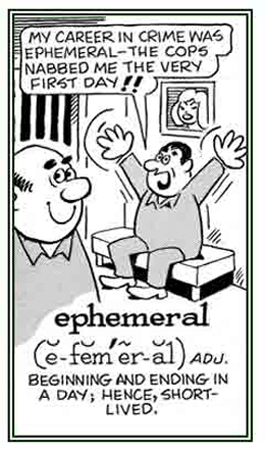 Lasting for just one day.