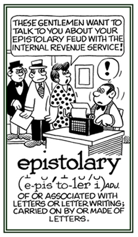 Pertaining to letter writing.