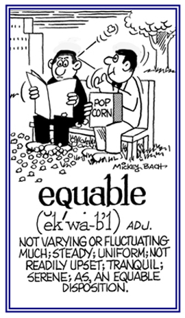 Relating to being tranquil and not easily upset.