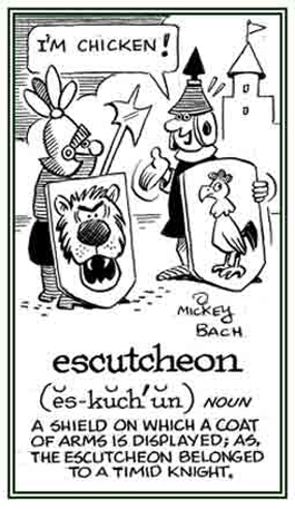 A  shield on which a coat of arms is shown.