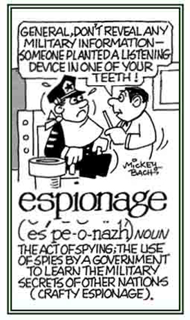 The act of spying to learn military secrets about other nations.