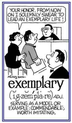 Serving as an example or model.