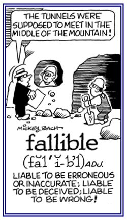 Being deceived or not correct.