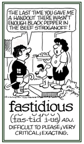 Pertaining to being very critical.