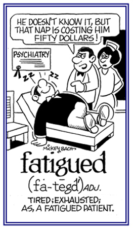 Exhausted and tired.