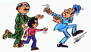 A man fears children.