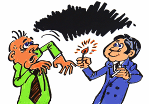 A man has fumiphobia.