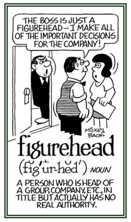 A title of someone who is supposedly a head of a company but actually has no authority.