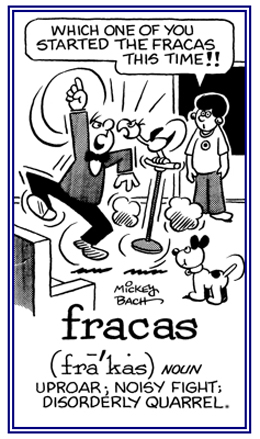 An uproar or noisy and disorderly quarrel.