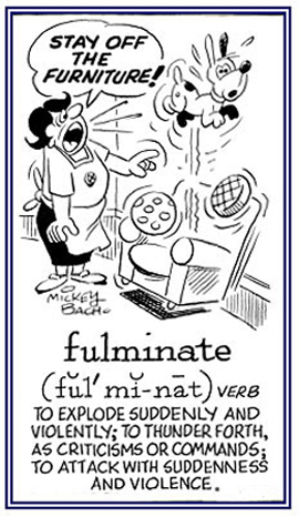 To explode suddenly with a command.