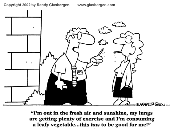 Smoking gets people out into the fresh air