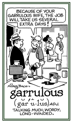 Relating to being long-winded and wordy.