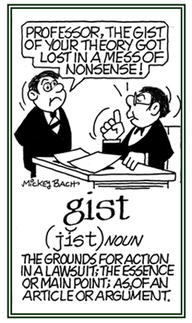 The main point of a presentation.