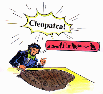 Champollion was able to interepret much of the Rosetta stone