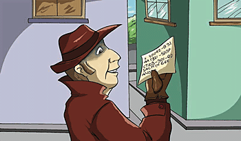 A man is trying to interpret a cryptographic message.