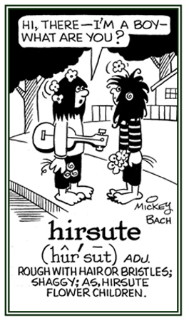 Rough bristles as some plants or hair on humans.