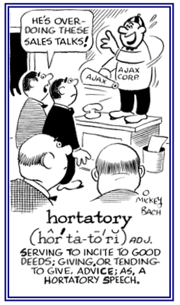 Descriptive of trying to urge others to perform successfully.