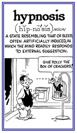 A condition in which the mind responds to external suggestions.