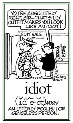 Someone who is very foolish or senseless.