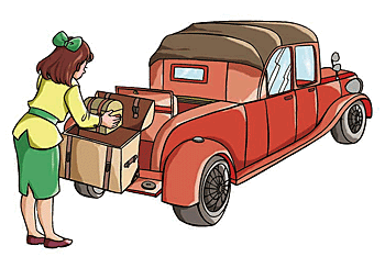 Application and origin of a trunk in a car.