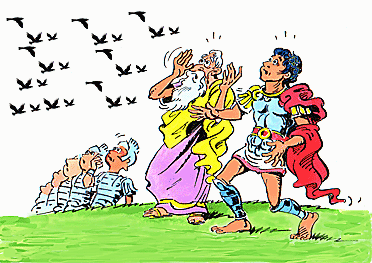 An indication of an inauspicious flight of birds.