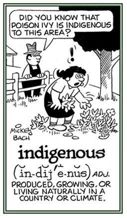 Growing and living naturally in a geographical area.