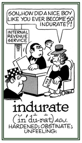 Relating to being obstinate and unsympathetice for another person.