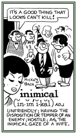 Hostile or having the attitude or temper of an enemy.