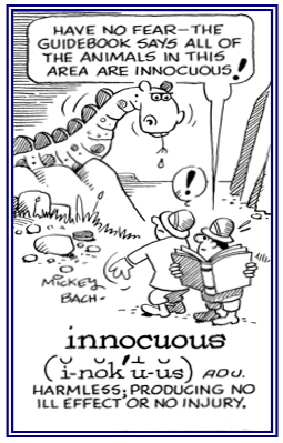 Pertaining to being harmless.