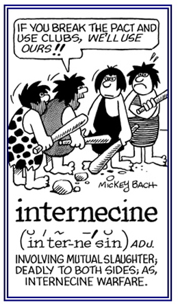 Relating to mutual killing or slaughter via warfare.