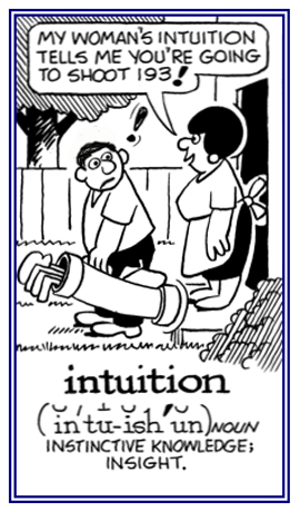 Knowing something by guessing instinctively.