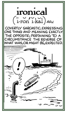 Pertaining to the reverse of what was, or might be, expected.