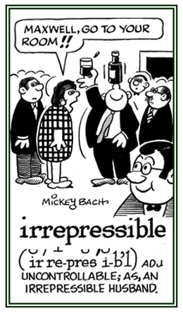 Conveying an uncontrolled behavior at a party.