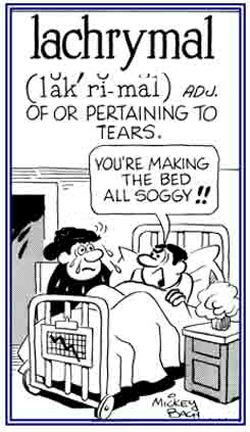 Crying or being overly tearful.