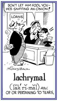 A reference to crying or being overly tearful.