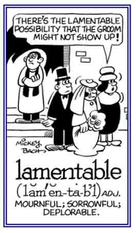 Deplorable or mournful situation.