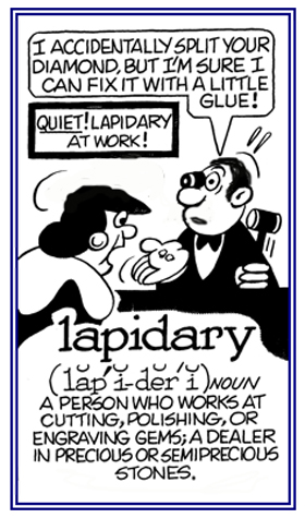 Someone who works by cutting, polishing, or engraving jewelry.