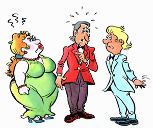 A man makes a bad slip of the tongue or lapsus linguae