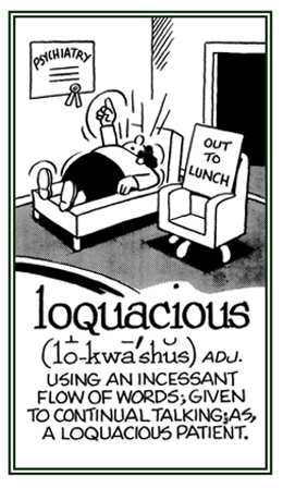 Relating to talking on and on and on.