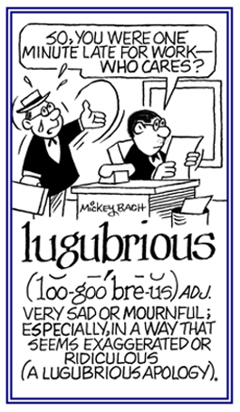 Relating to an exaggerated or ridiculous apology.