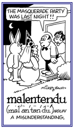 Not understood correctly or a misunderstanding.