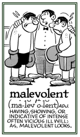 Showing intense ill will.